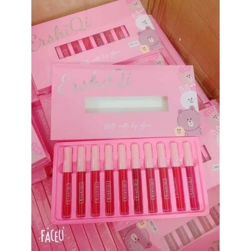 Set Son 10 Cây ErshiQi Velvet Lâu Trôi Giá Rẻ