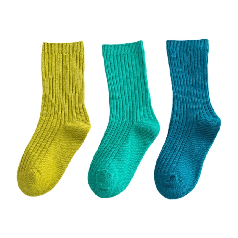 Set 3 Đôi Tất Cotton Thoáng Khí Màu Sắc Kẹo Ngọt Cho Bé