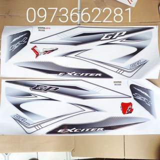 Bộ tem dán xe exciter 2010 màu bạc gp
