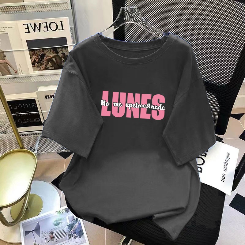 Áo thun FASHMILY 100% cotton tay ngắn dáng rộng phong cách thời trang Hàn Quốc mới 2023