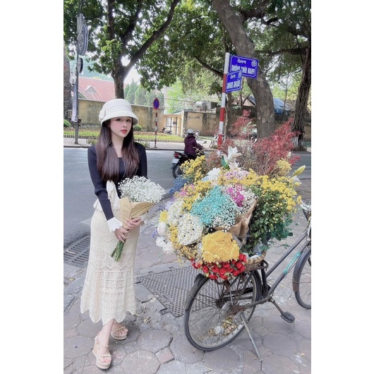 SET ÁO LEN + CHÂN VÁY REN SIÊU XINH