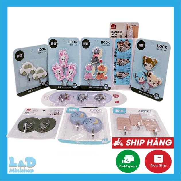 Móc Dán Tường HOOK Siêu Dính Đa Năng Nhiều Loại - Móc Treo Đồ