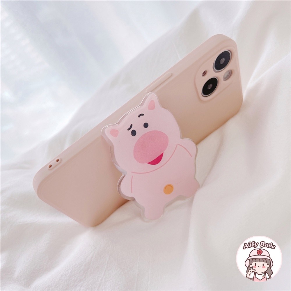 Ốp Điện Thoại TPU Mềm Chống Mồ Hôi Có Giá Đỡ Hình Heo Hồng Cho IPhone 14 Pro Max 11 7Plus 13 12 11 Pro Max X XS