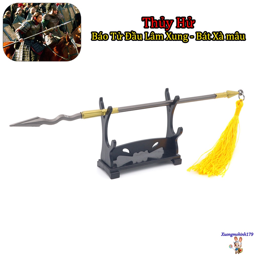 Mô hình phim Thuỷ Hử Lâm Xung Bát Xà mâu kim loại 22cm