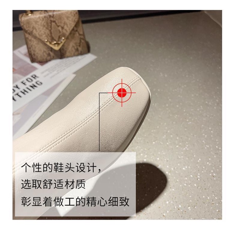 Tall Giày Bốt Cao Gót Mũi Vuông Lót Lông Cừu Dày Dặn Phong Cách Thời Trang Mới 2021