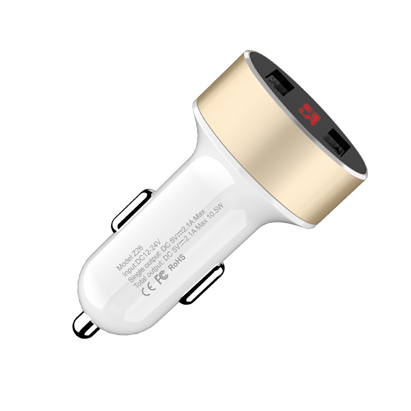 Tẩu sạc nhanh oto Hoco Z26 - Hỗ trợ sạc nhanh QC 3.0 - Có đồng hồ báo nguồn điện, chia 2 cổng USB - Educase86