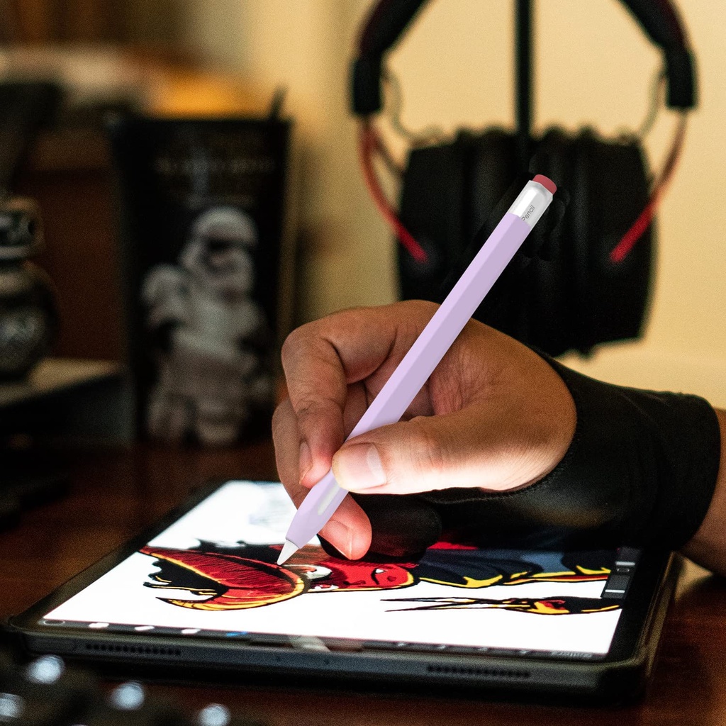 Ốp/Case Silicon Pencil 2 Kiểu Bút Chì Đẹp cổ điển vintage Chống Bẩn, Chống Trầy, Có Thể Sạc Mà Không Cần Tháo Ốp