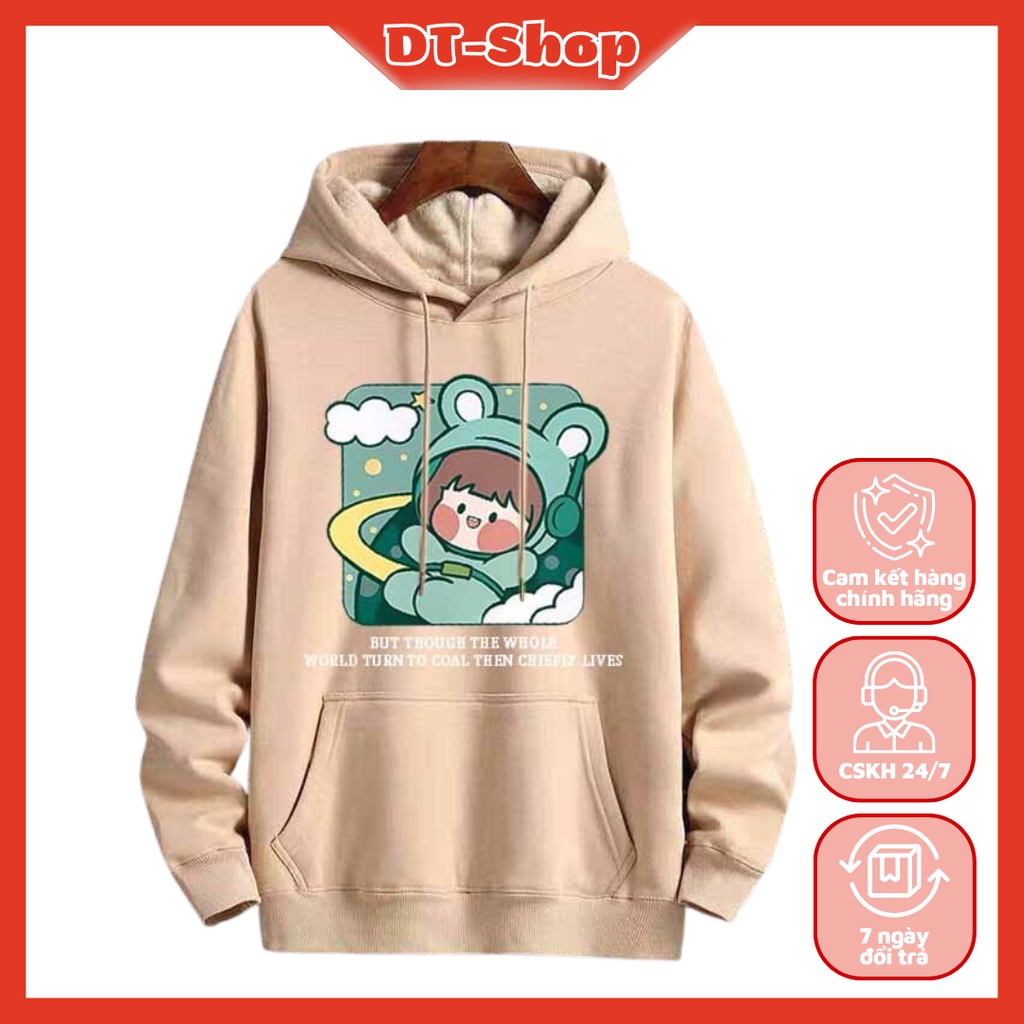 Áo hoodie nam nữ nỉ ngoại ulzzang unisex cặp đôi hàn quốc dày mịn chống nắng in hình phi hành gia S0