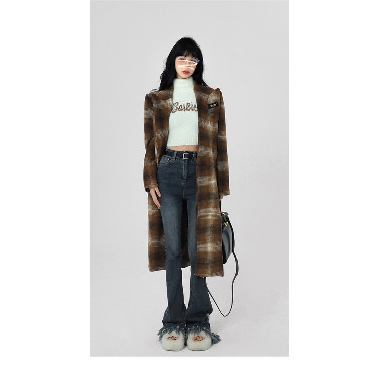 Cocory vn Áo Croptop Sát Nách Lông Nhung In Chữ Thời Trang Mùa Thu Quyến Rũ Cho Nữ