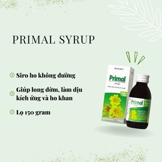 Siro Giảm Ho Không Đường Primal Syrup - Phù Hợp Với Người Tiểu Đường 150gr