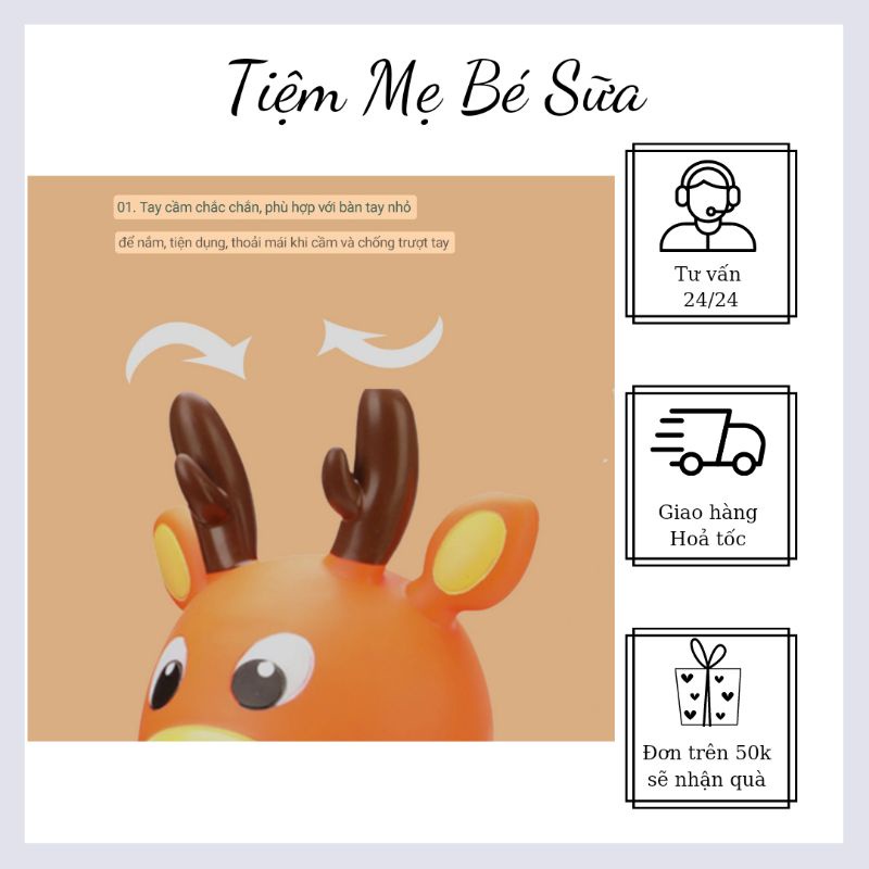 Thú Nhún Hươu Con Có Nhạc PVC cao cấp an toàn cho bé