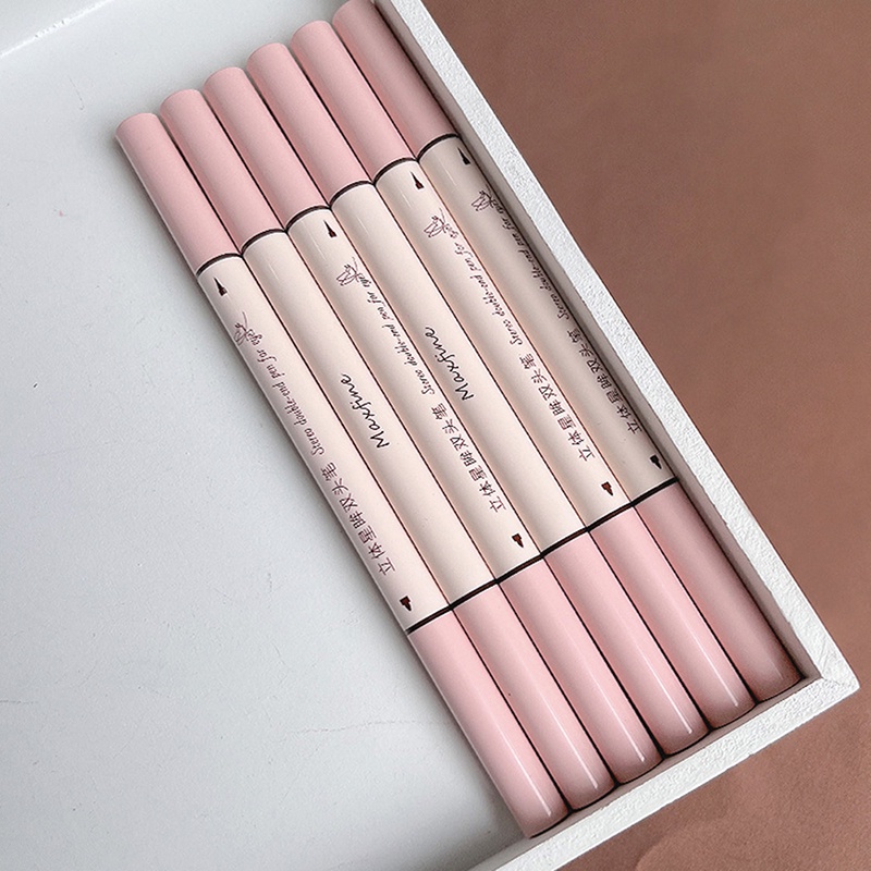 Bút Kẻ Mắt Dạng Lỏng 2 Trong 1 Màu Nâu Siêu Mỏng Mượt Mà Sắc Tố Cao