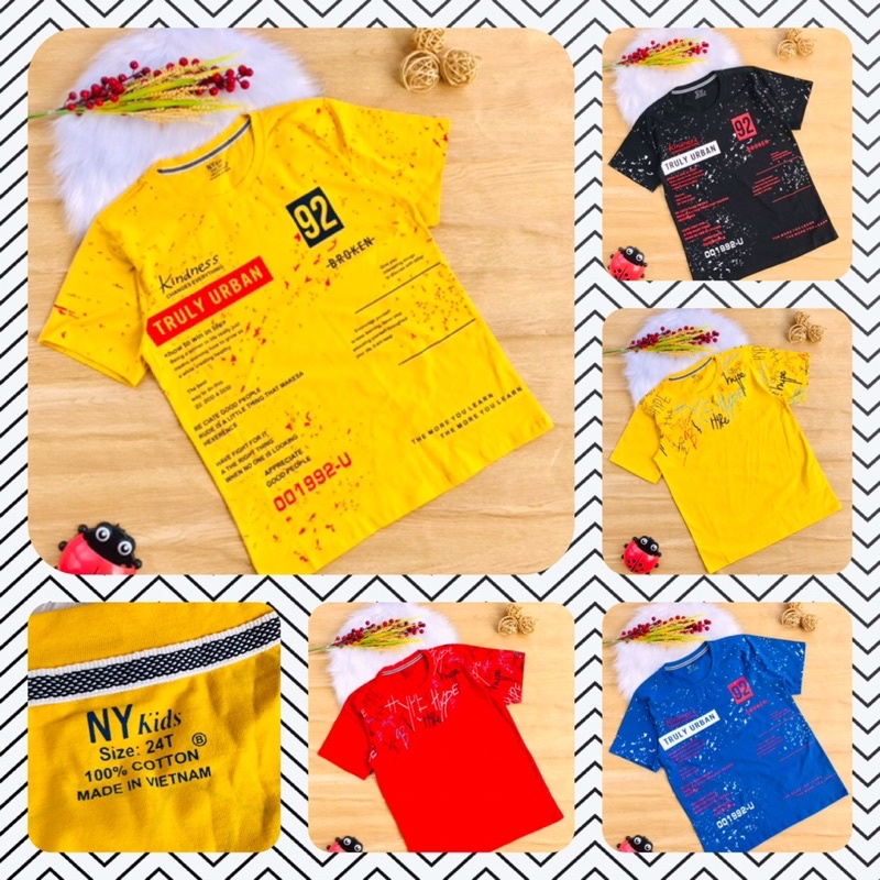 🚗 Áo cotton hàng shop bé trai từ 60-75kg