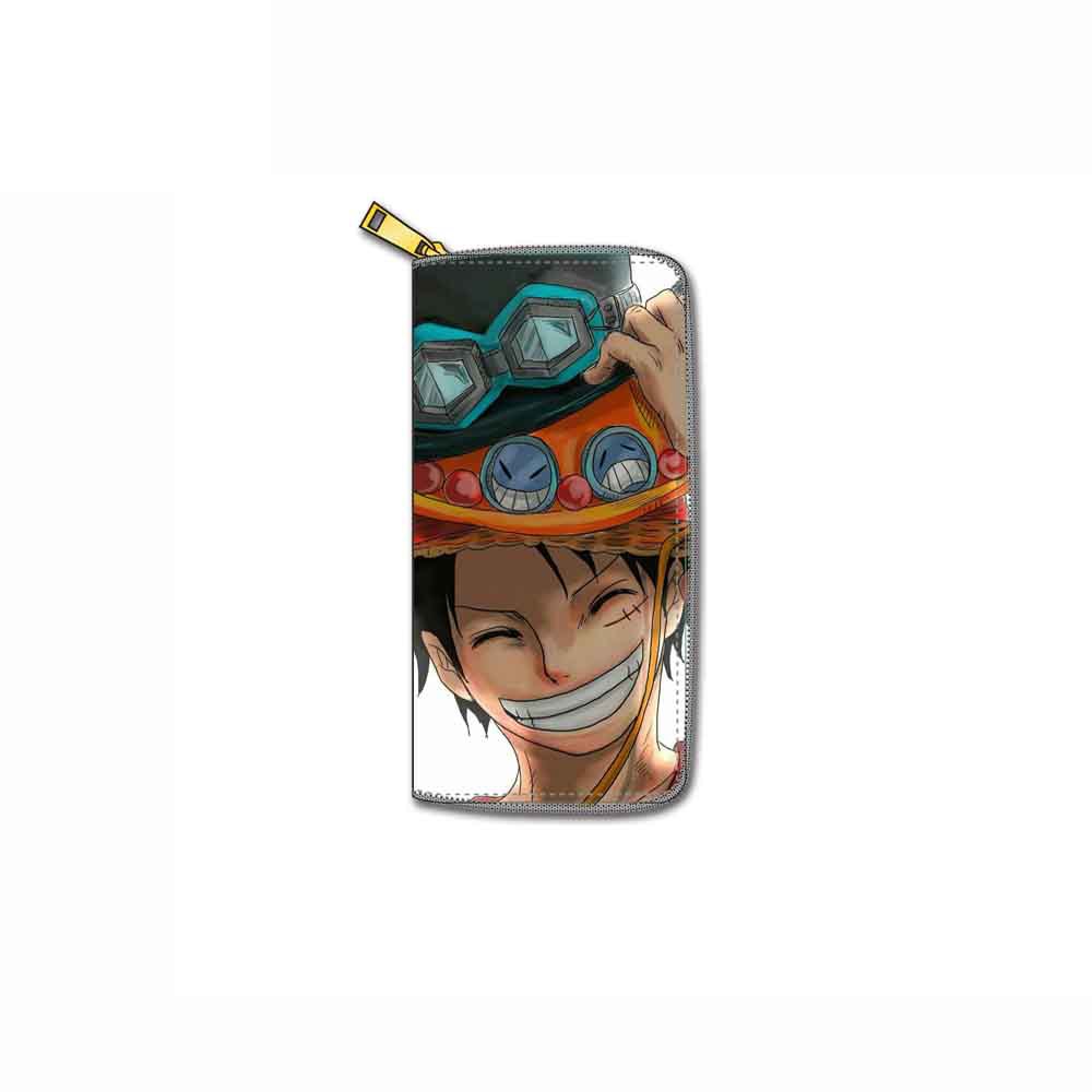 Ví Da PU Dáng Dài Có Khóa Kéo In Hoạt Hình One Piece Luffy Cỡ Lớn Thời Trang GN2