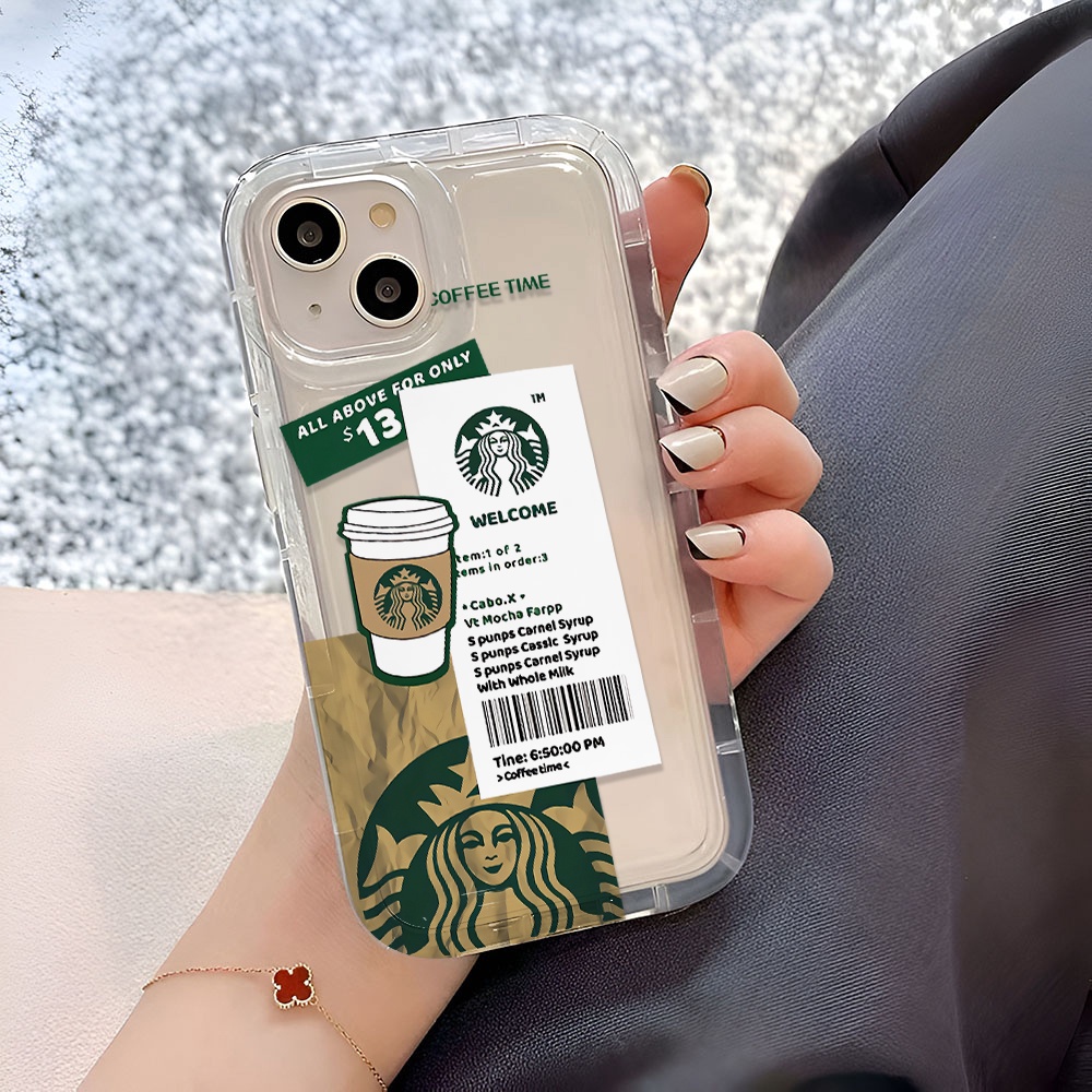Ốp Điện Thoại Trong Suốt Hình Ly Cà Phê Cho iphone 14promax 11 13 12 7Plus X XS Max