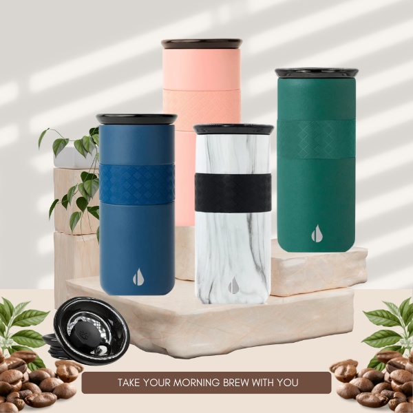 Ly giữ nhiệt Artisan Elemental 480ml, giữ nhiệt tốt, inox 304, nắp sứ, an toàn sức khoẻ