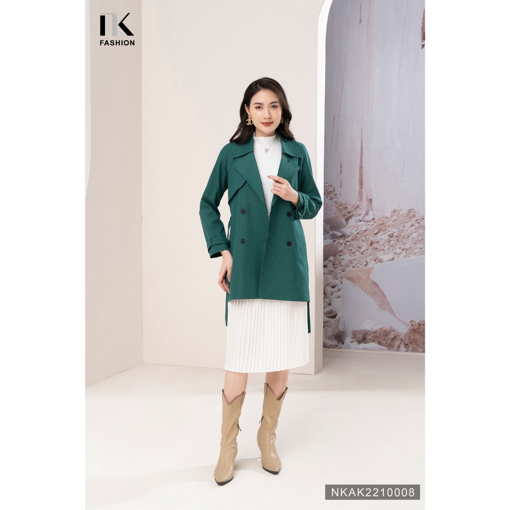 Áo Mangto Nữ Công Sở Hàn Quốc NK Fashion 4 Cúc Dáng Suông Chất Kaki Hàn Sang Trọng NKAK2210008