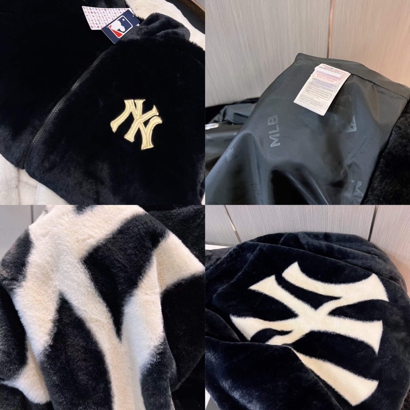 Áo Khoác Lông Thỏ MLB Logo Lưng Cao Cấp TQXK by Hallovnxk