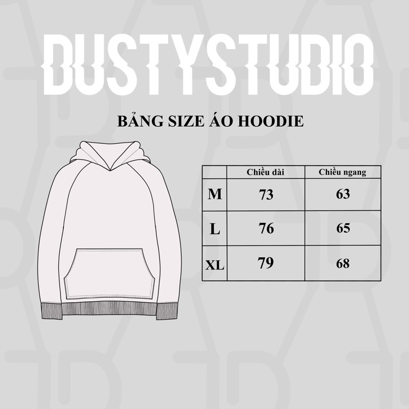 Áo Hoodie Oversize Dusty Studio Mix, Hoodie nam nữ form rộng thêu logo