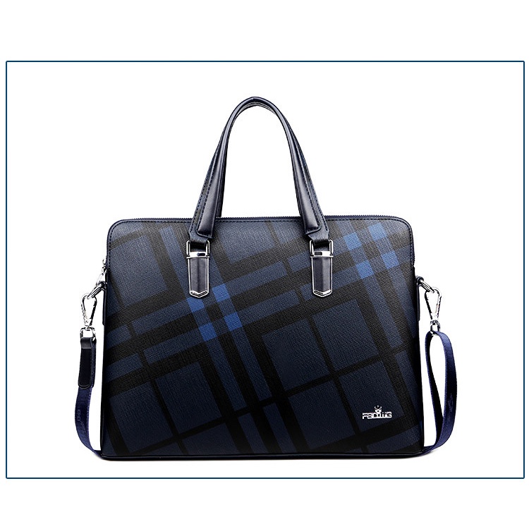 Cặp da công sở kẻ caro cá tính hàng chính hãng FSD.WG