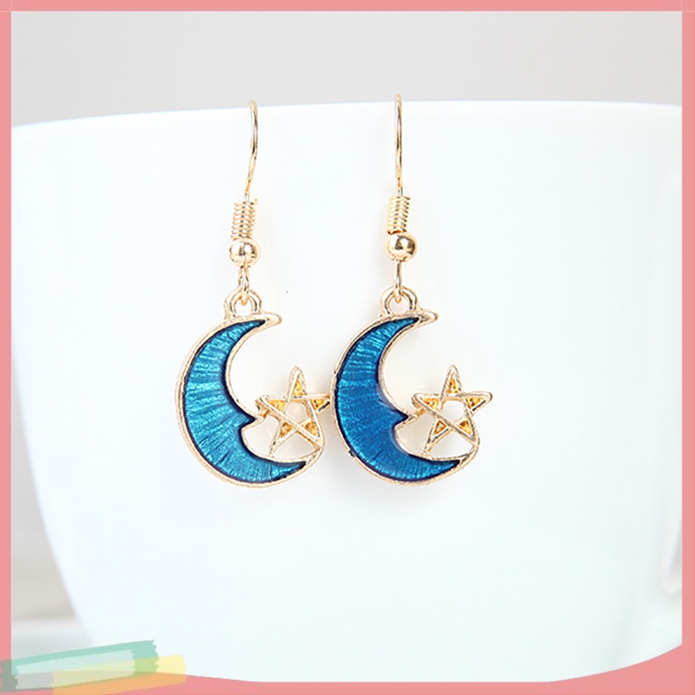 Bông tai hợp kim hình mặt trăng / ngôi sao