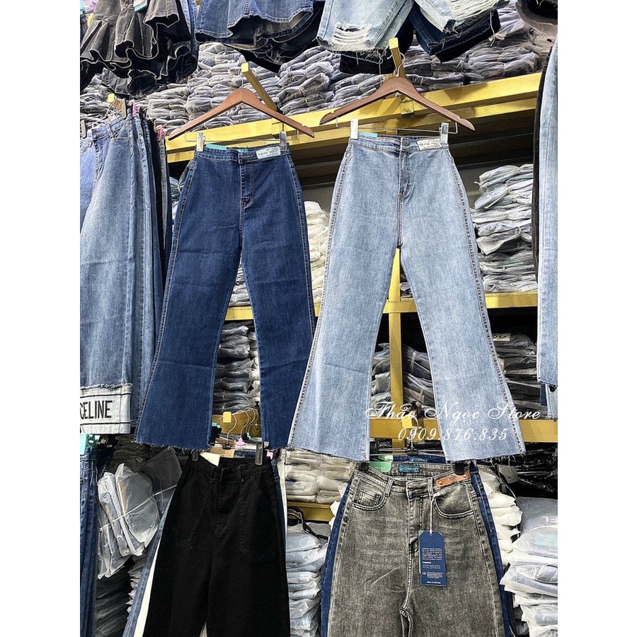 Quần jean lưng cao tag mạt ống bass
