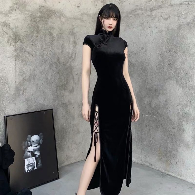 Sườn xám cách tân xẻ tà ulzzang - kèm ảnh thật