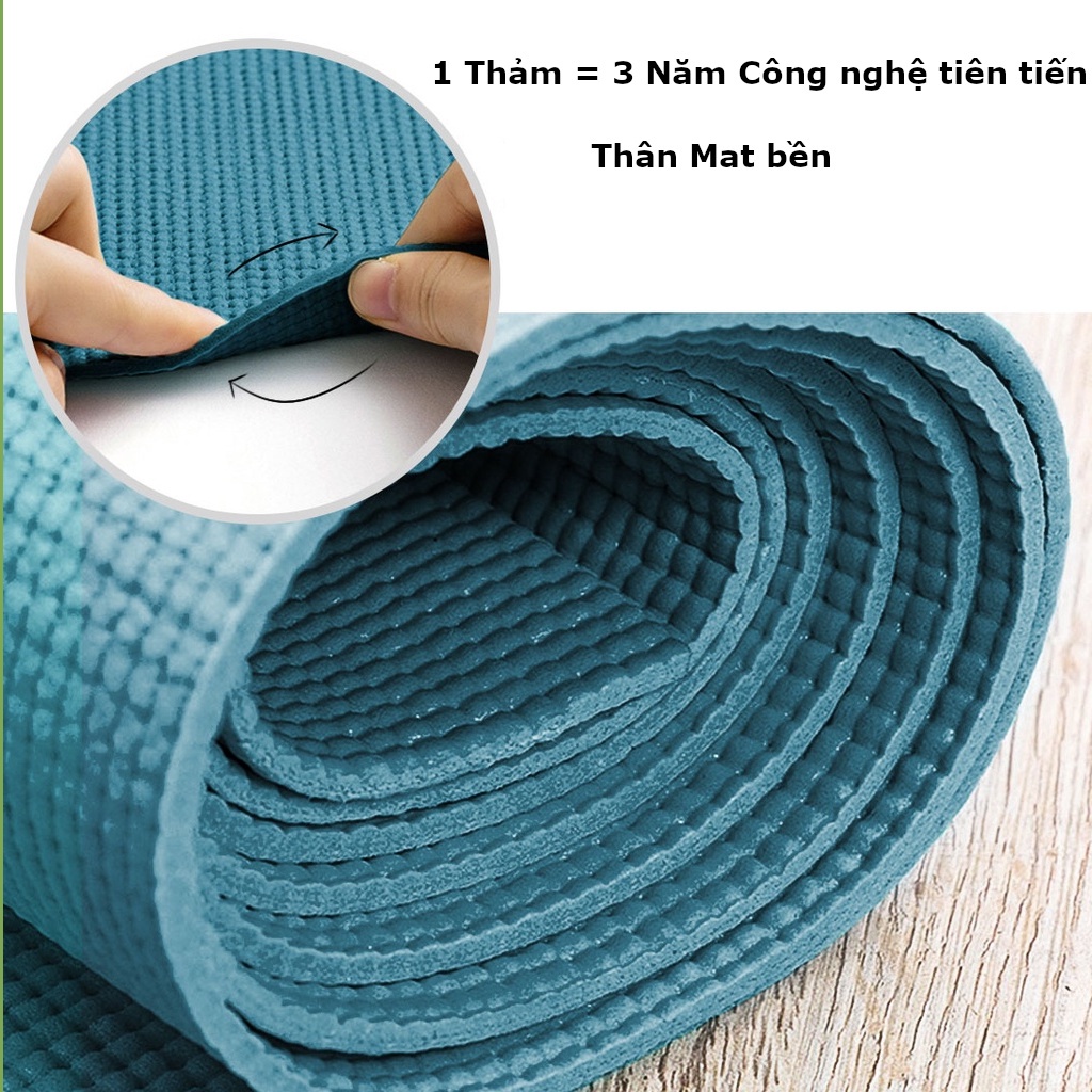 Miniso thảm yoga chống trượt 5mm thảm tập yoga hai mặt, chất liệu an toàn, cao cấp，với dây đeo vai（4mm/5mm）