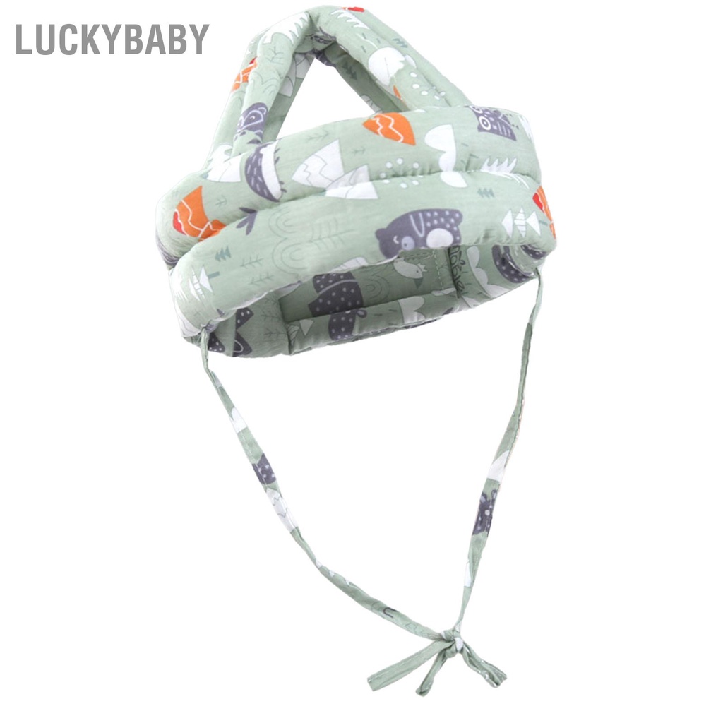 LUCKYBABY Mũ Bảo Hiểm Cho Bé Mềm Mại Thoáng Khí Chống Sốc Có Thể Điều Chỉnh Dây Nịt Trẻ Sơ Sinh Nón Tập Đi