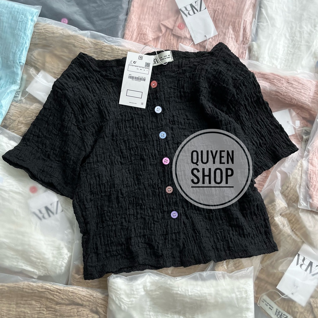 Áo Thun Croptop Nút Nữ Chất Xốp Nhiều Màu - QS QUYEN SHOP