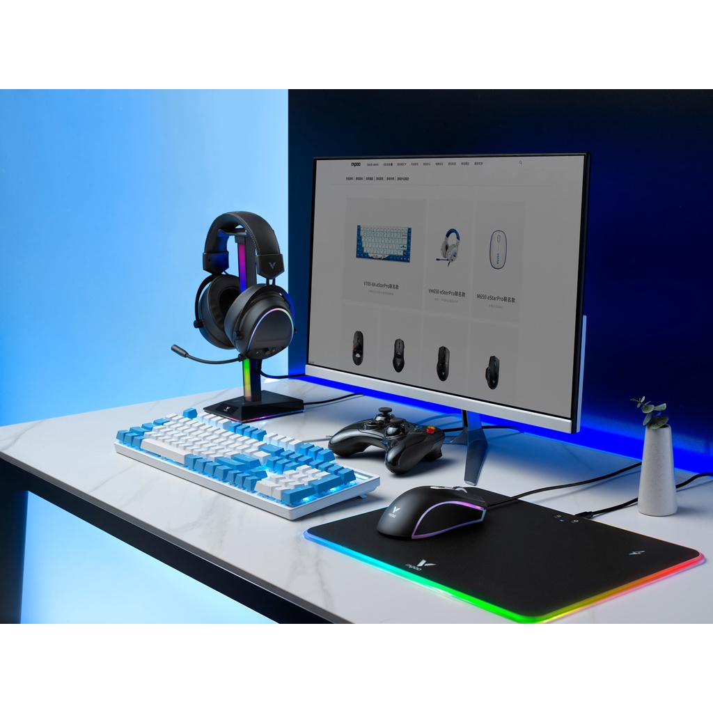 Bàn phím cơ V500 Pro cao cấp có dây phím full màu dễ thương Bexal RP04