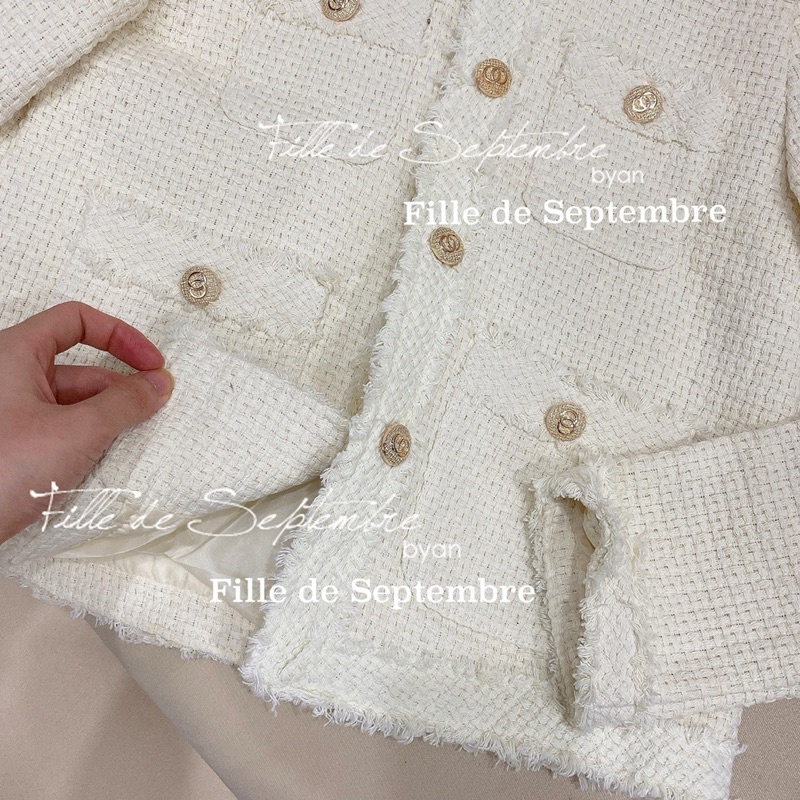 Áo dạ tex viền tua rua 4 túi khuy vàng QCCC