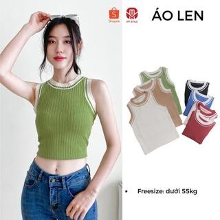 Áo len nữ VM Shop croptop sát nách viền màu thời trang ulzzang ALU00140