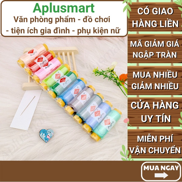Combo 10 cuộn chỉ đủ màu tặng kèm 1 cây kim ✅FREESHIP 🚛 Combo 10 cuộn chỉ đủ màu tặng kèm 1 cây kim - Aplusmart
