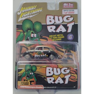 Xe mô hình Johnny Lightning mijo exclusive bug rat 1965 Volkswagen beetle 1 of 6000