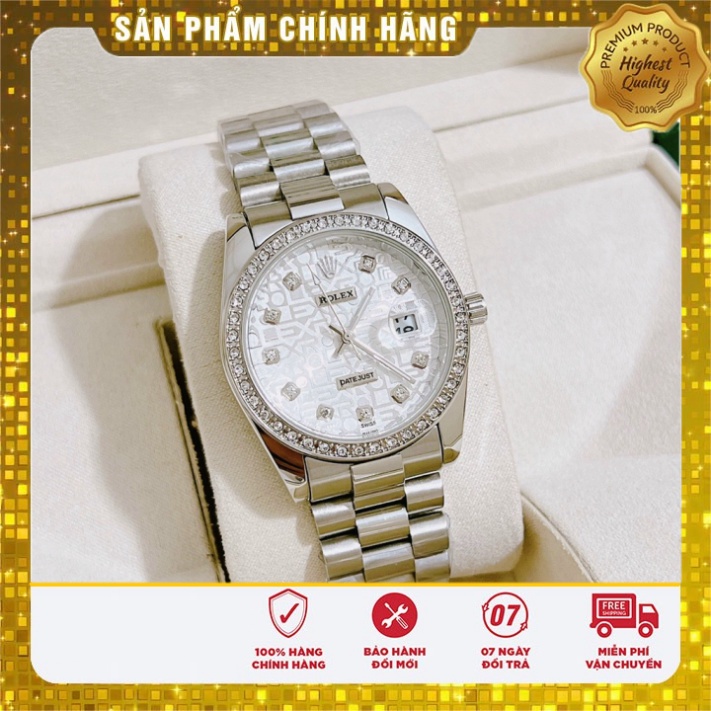 đồng hồ đeo tay nam Rolex - viền đá dây kim khí chống thấm - Nhatnam.watches