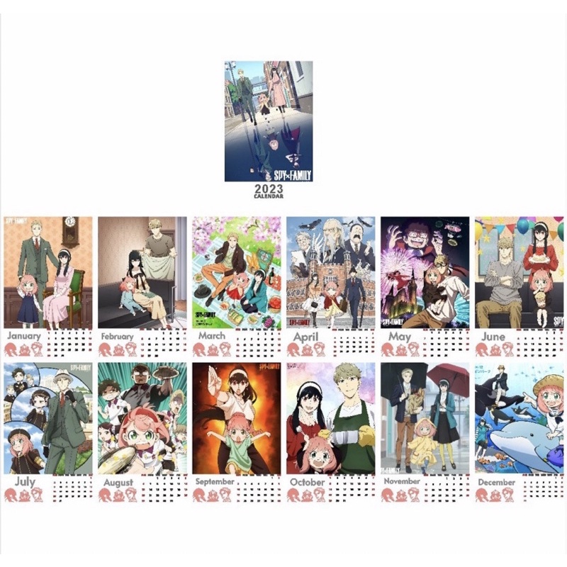 Lịch Để Bàn 2023 Họa Tiết Manga Anime SPYxFAMILY và Chainsaw Man