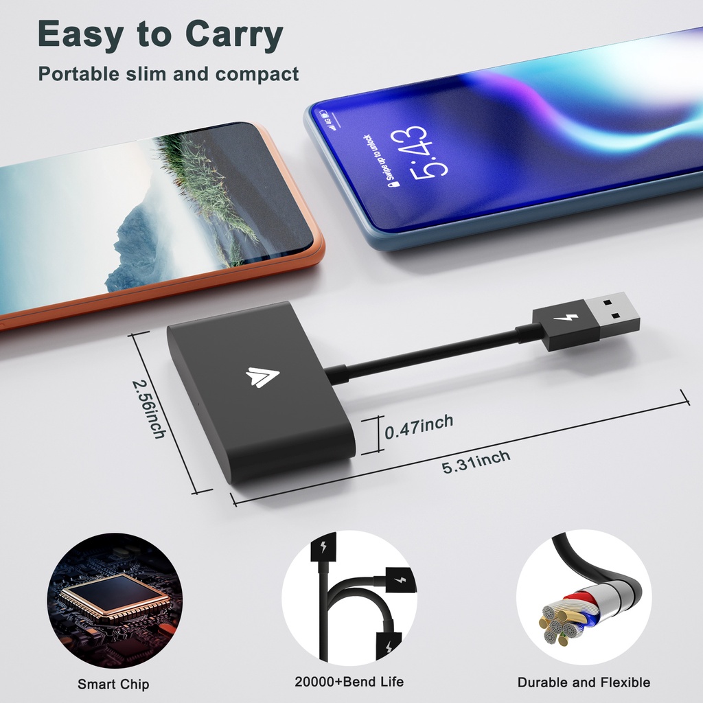 ANYTROX Bộ điều hợp CarPlay không dây cho CarPlay Dongle, Chuyển đổi CarPlay có dây của nhà máy sang CarPlay không dây | BigBuy360 - bigbuy360.vn