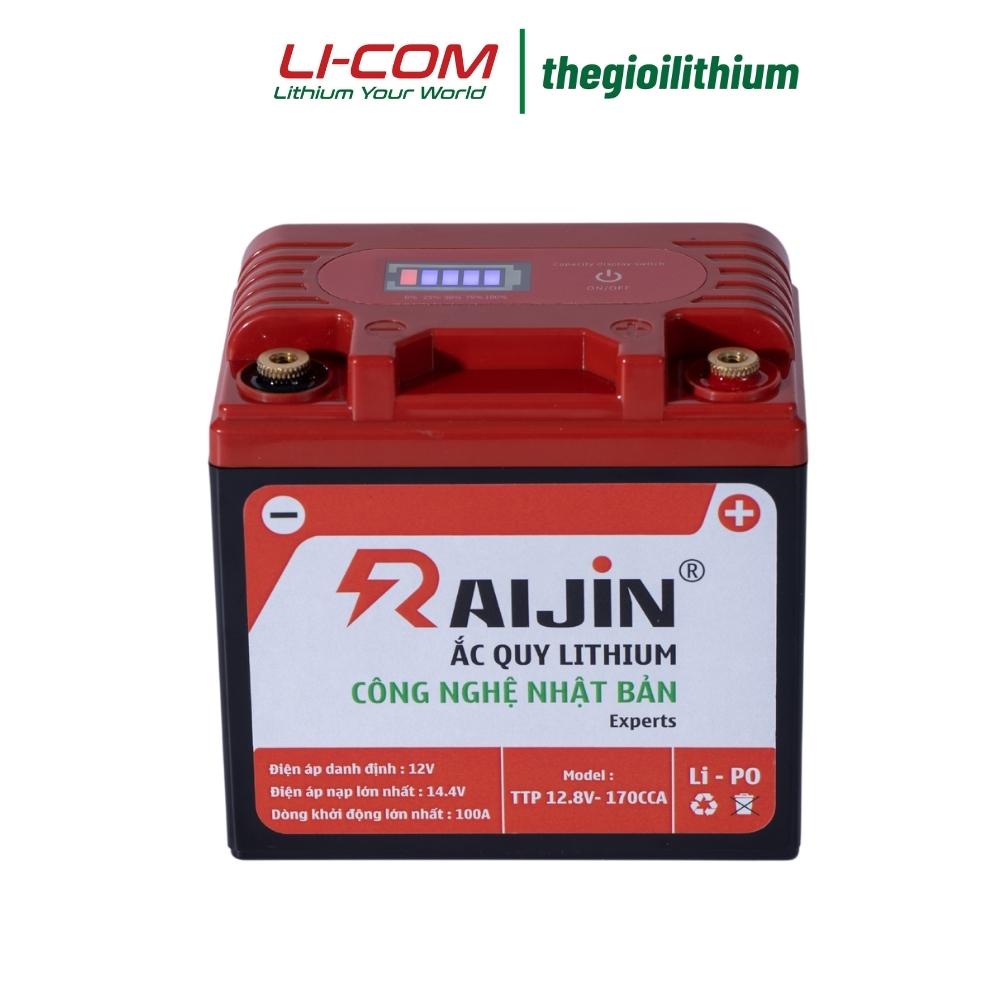 Hàng cao cấp -  Bộ bình ắc quy xe máy lithium RAIJIN  độ đèn và khởi động xe máy Experts size S M L 12v 4ah-6ah-7ah