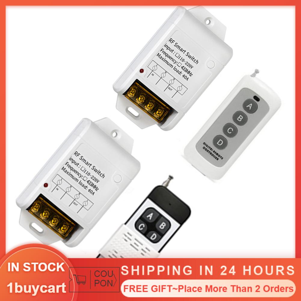 1buycart 433MHZ Smart RF Relay Switch High Power 110V‑220V Wireless Remote Control for Security Fields