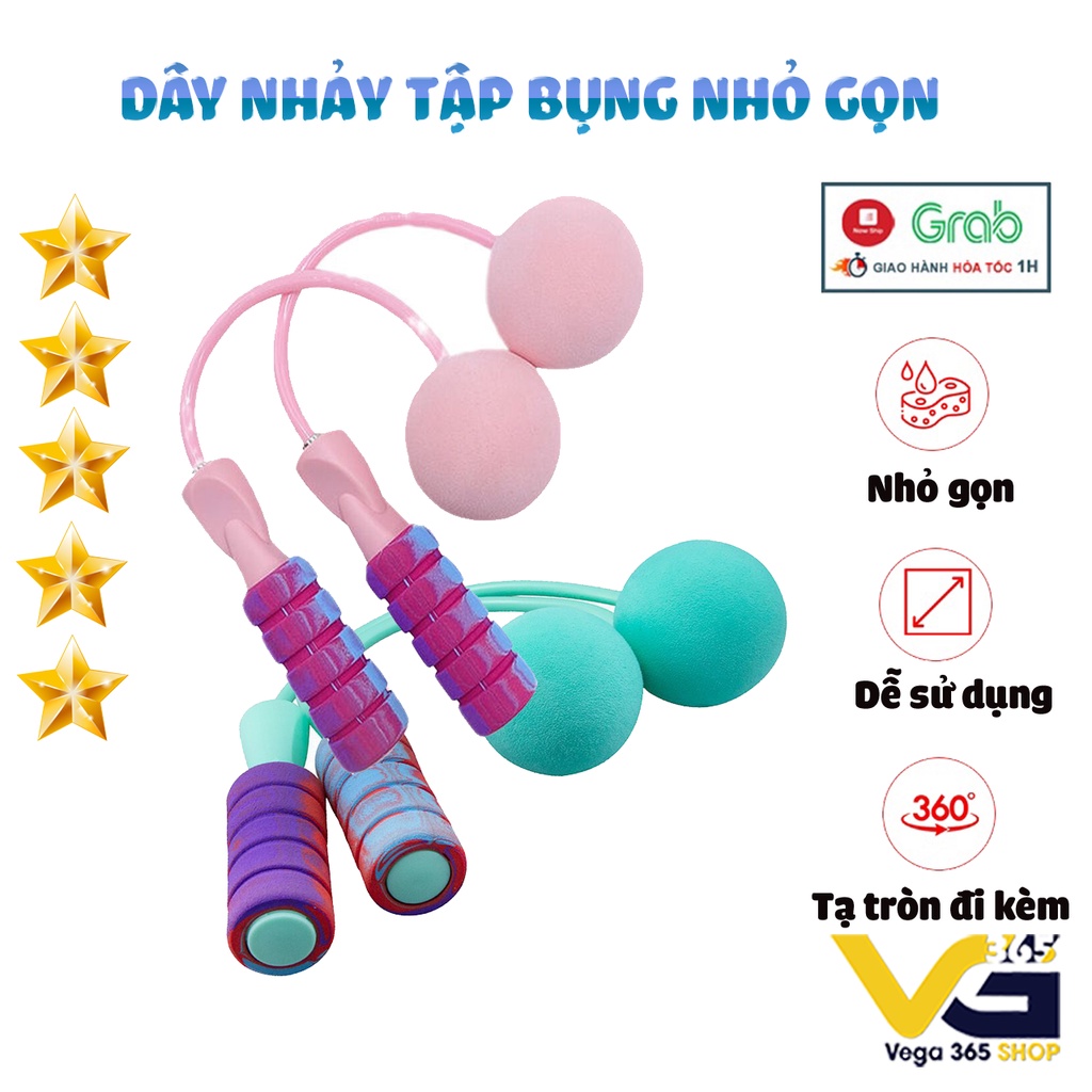 Dây Nhảy Tập Cơ Bụng,  Kèm 2 Tạ Tròn nhiều màu Vega365.vn