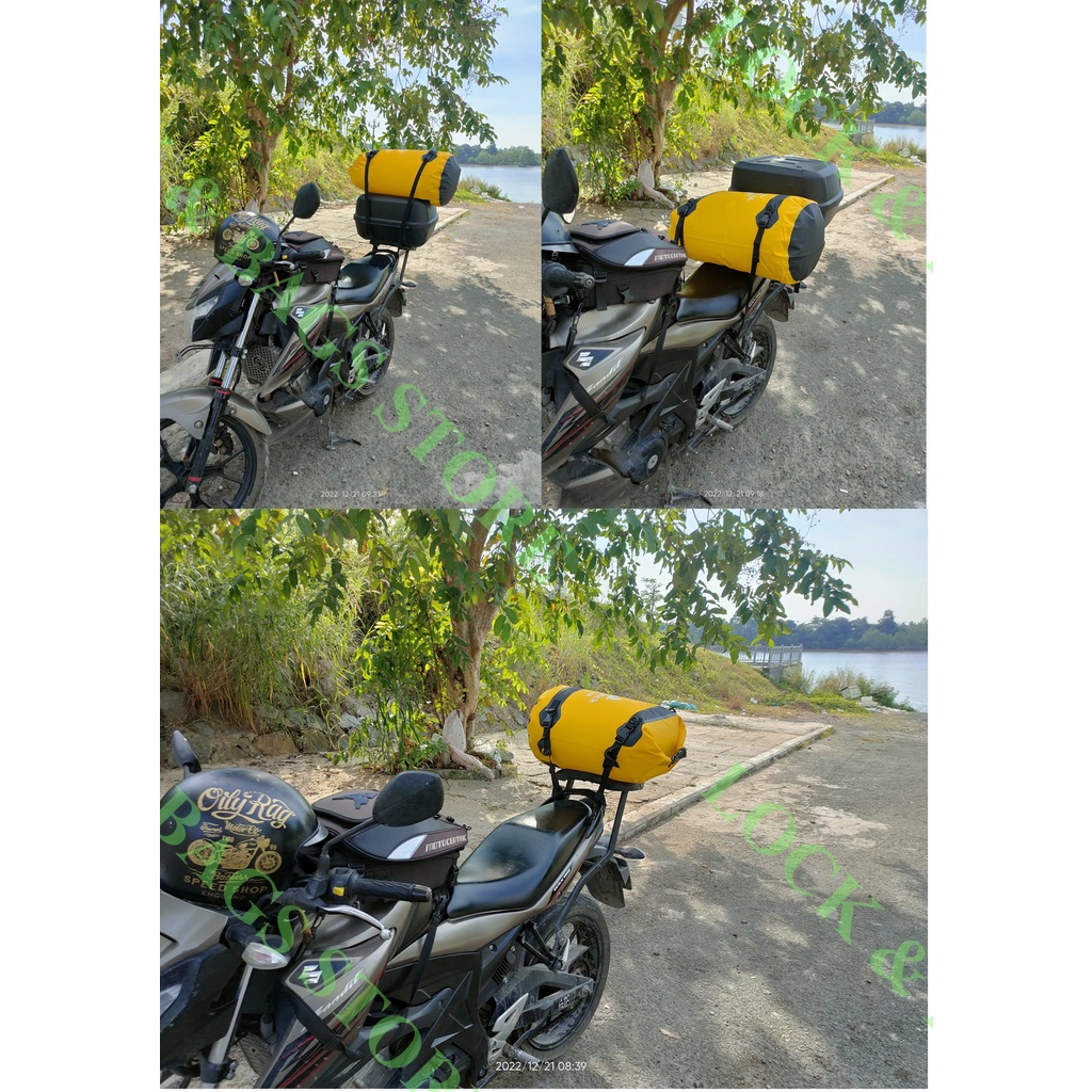 Túi Đuôi Xe Máy Chống Nước, Túi Cuộn Hành Lý Khô Du Lịch Ngoài Trời Ba Lô Hành Lý Xe Máy 40L-80L Túi Yên Xe Máy