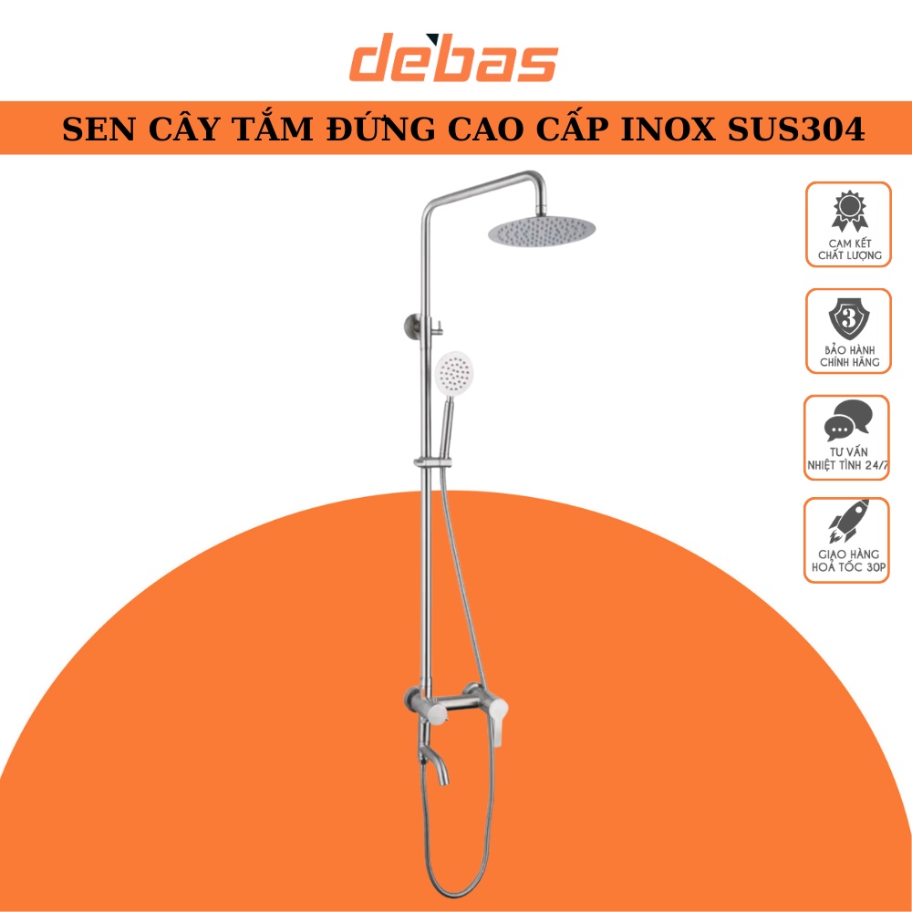 Bộ Sen Cây Tắm Đứng Nóng Lạnh tăng áp INOX 304 dáng tròn SCI02