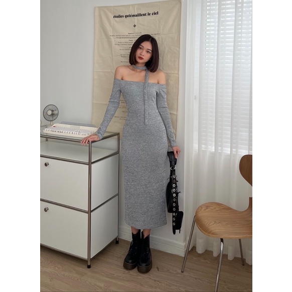 Katie Dress - Đầm thun bẹt vai dáng dài - Somalyng.studio