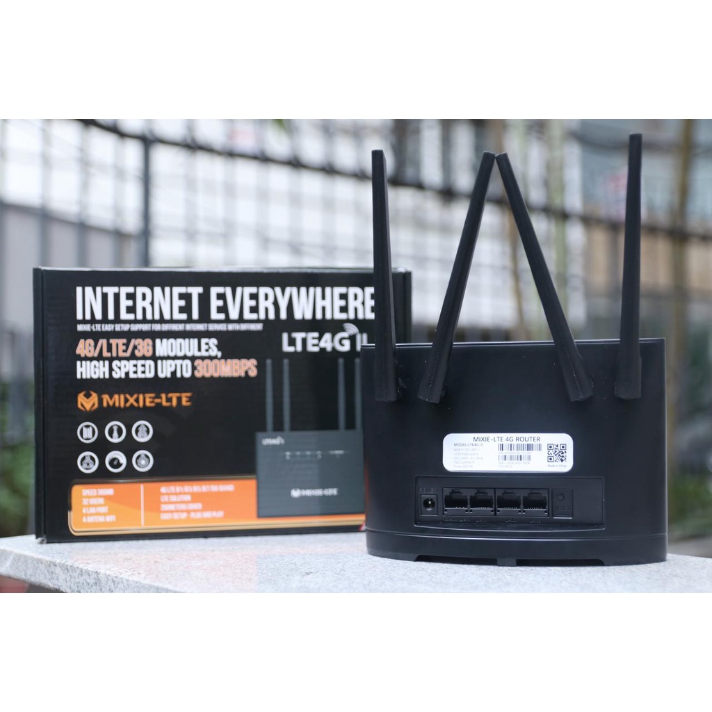 Bộ Phát Wifi MIXIE-LTE 4G 4 Cổng Lan Và 4 ANTEN Wifi - Hàng Chính Hãng