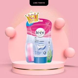 Kem tẩy lông Veet 150g tặng kèm bông hàng Nhật nội địa tẩy lông toàn thân Like Tokyo