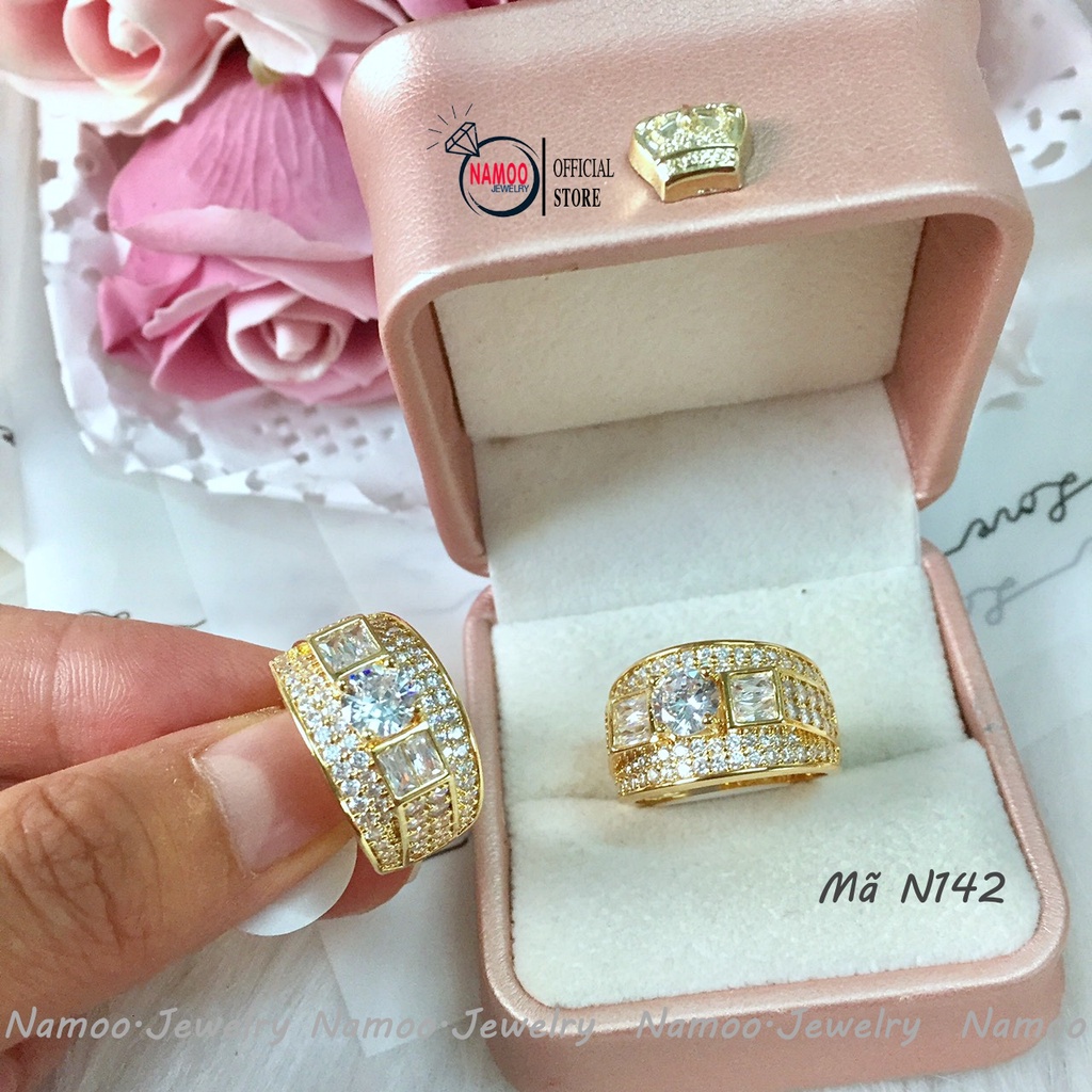 Nhẫn N142 Đính Đá Thiết Kế Sang Trọng, Phong Cách Mạnh Mẽ Cho Nam Giới Namoo Jewelry