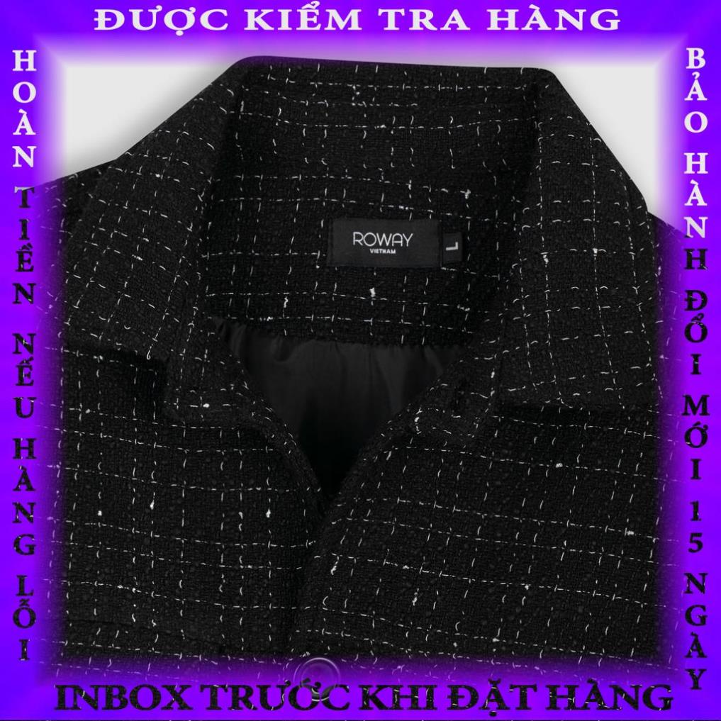 Áo khoác dạ ROWAY chất liệu dạ tweed nhập khẩu cao cấp | Dạ đen thitrang