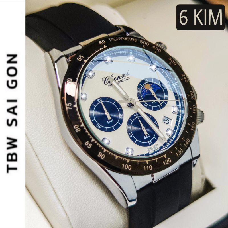Đồng hồ nam CHENXI CX2035 Chạy 6 kim cao cấp, Dây cao su phong cách thể thao chính hãng