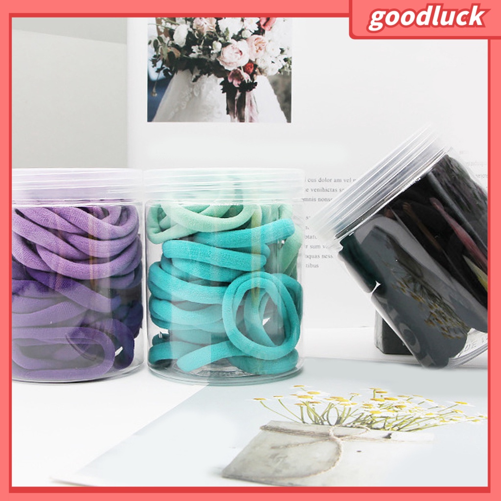 Chúc may mắn| Hộp 50 Dây Cột Tóc Đuôi Ngựa Màu Sắc Nhã Nhặn Dành Cho Nữ